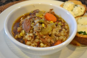 vail, rabbit, venison and barley soup, 9-13-13 098